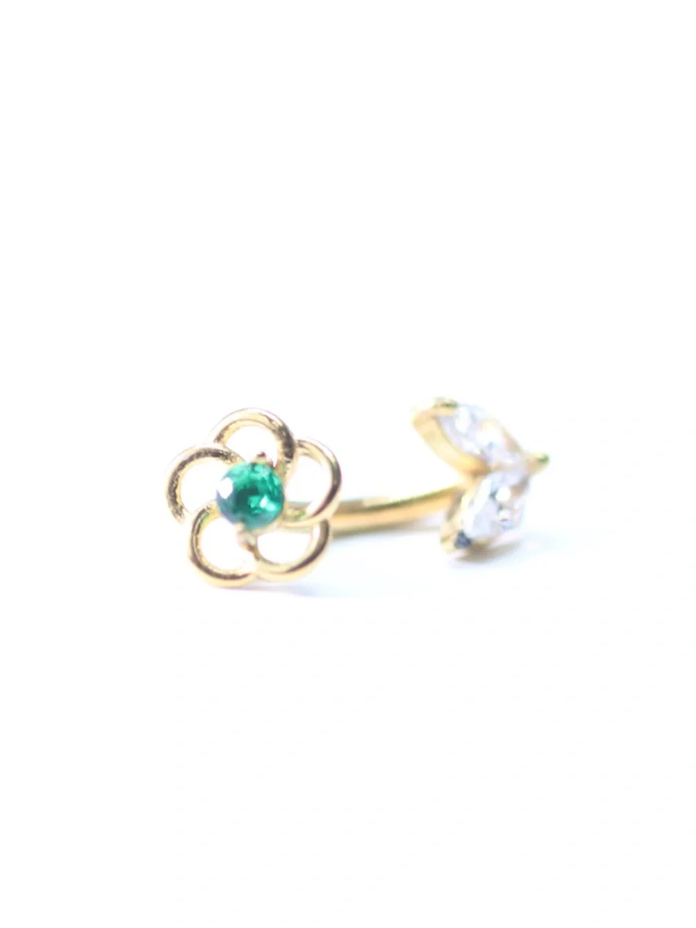 cute Barbell Piercing Ear Piercing crystal Leaf Piercings New